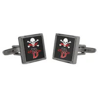 Jolly Roger B Monogram Initial Cufflinks