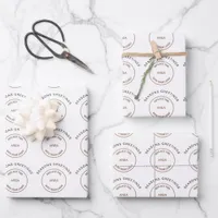 Your Logo Seasons Greetings Corporate Circular Wrapping Paper Sheets