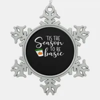 Tis Season To Engaged Engagement Announcement Snowflake Pewter Christmas Ornament