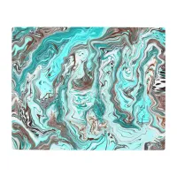 Teal and Black Marble Fluid Art