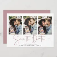 Modern Dusty Rose Handwritten Save the Date