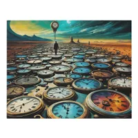 As Time Walks By AI Art Faux Canvas Print