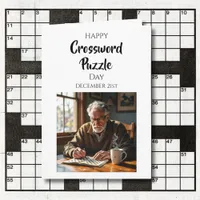 Happy Crossword Puzzle Day | December 21st Card