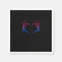 Skeleton Heart Bisexual Lgbt-Q Pride Skull Hand Napkins