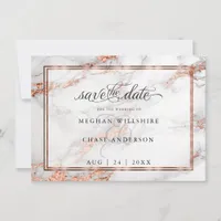 Copper and Marble Wedding Bold Elegance Save The Date