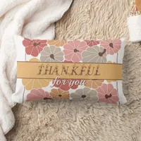 Boho Fall Farmhouse Thankful Season W Thanksgiving Lumbar Pillow