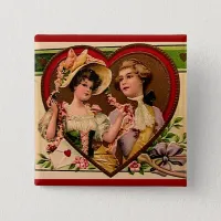 Victorian Valentines Couple Pinback Button