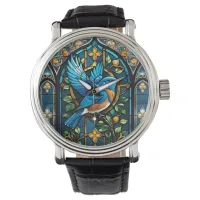 Singing Bluebird: Stained Glass Serenade Watch