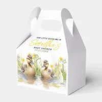 Cute Watercolor Duck Baby Boy Shower Favor Boxes