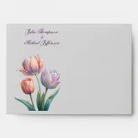 Romantic and Poetic Pastel Tulips Watercolor