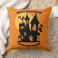 Haunted House Halloween  Throw Pillow