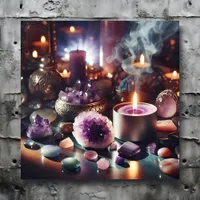 Pretty Purple Amethyst Gems and Crystals Poster