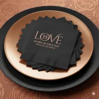 Elegant 35th Coral Wedding Anniversary Years Foil Napkins