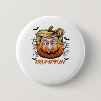 Hair Funny Pumpkin Halloween Boo - Political Humor Button