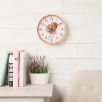 Soft Boho Watercolor Color Palette Simple Leaf  Clock