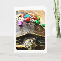 Merry Christmas Turtle Vintage Photo Holiday Card