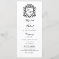 Elegant Monogram Crest Wedding Program