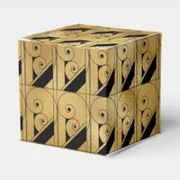 Black and Gold Faux Foil Art Deco Favor Boxes