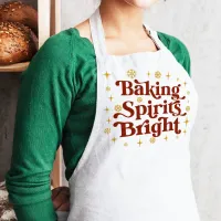 Retro Groovy Baking Spirits Bright Christmas  Adult Apron