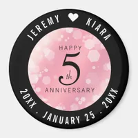 Elegant 5th Rose Quartz Wedding Anniversary Magnet