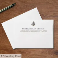 Elegant Justice Scale Logo A7 Envelope