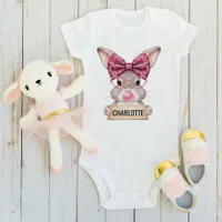 Personalized Easter Bunny Baby Bodysuit for Girls