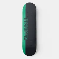 Solid Gray and Green Customizable Skateboard