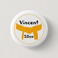 Martial Arts Orange Belt Pinback Button