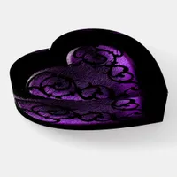 Filigree Goth Purple Heart Paperweight