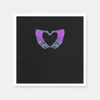 Heart Skeleton Hands Halloween Pastel Goth Eyeball Napkins