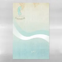 Beach House Seahorse Aqua Blue ID623 Magnetic Dry Erase Sheet
