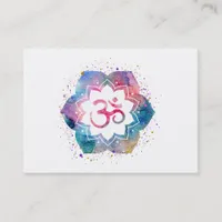 *~* Yoga Om Aum Lotus Flower Artistic Business Card