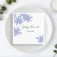 Periwinkle Blue Daisies Wedding Napkins