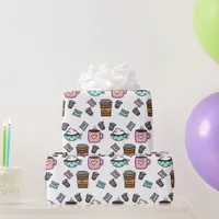 Teal and pink cute coffee coffee mugs wrapping paper