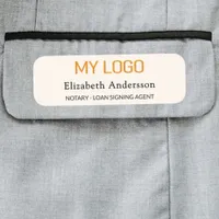 Employee business logo beige cream magnetic name tag