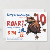 T-Rex Roar! for Bigger Boys & Girls, Birthday Invitation