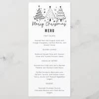 Merry Christmas Trees Holiday Dinner Party Menu