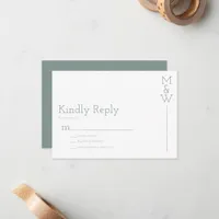 Kindly Reply Green RSVP Note Card
