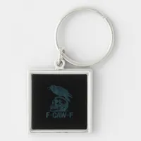 Crow F-Caw-F Retro Crow Lover Funny Keychain