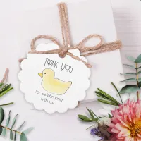 Rubber Duck Baby Shower Cute Hand Drawn Thank You Favor Tags