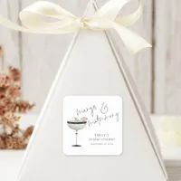 Modern Margs and Matrimony Margarita Bridal Shower Square Sticker