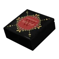 Monogram Red+Black Gold Decor Anniversary Gift Box