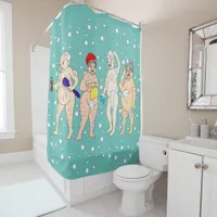 Funny Old People Covered in Bubbles   Shower Curtain