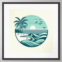 Coastal Vector Art Framed Art