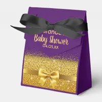 Baby Shower purple gold girl monogram name Favor Boxes