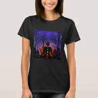 Meditation and the Trees on a starry night Sunset  T-Shirt