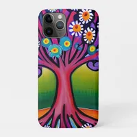 Colorful Folk Art Style Whimsical Tree   iPhone 11 Pro Case