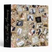 Wedding Keepsake 30 Photo Collage Gold ID1065 3 Ring Binder