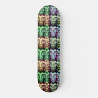 Mayan warriors - surrealism painted design skateboard