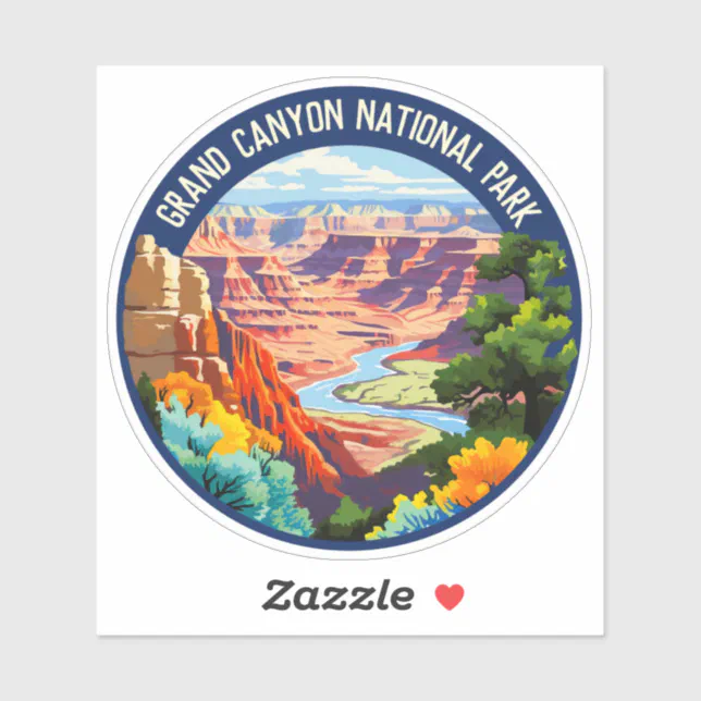 Grand Canyon National Park Arizona Vintage Art Sticker